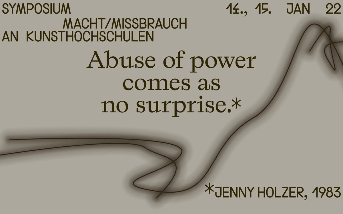 An der #HGBLeipzig findet am 14./15.1. d Symposium “'Abuse of power comes as no suprise.' Macht/Missbrauch an Kunsthochschulen – Erfahrungen austauschen, Empowermentstrategien, Expertise gewinnen, Strukturen verändern" statt, mitorganisiert v Studierenden hgb-leipzig.de/hochschule/kal…