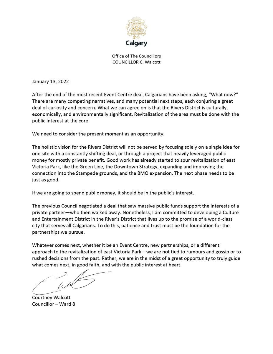 CWalcottYYC's tweet photo. This moment in the development of the Rivers District is an opportunity. If we are going to spend public money, it should be in the public’s interest. #yyc #yyccc 
https://t.co/8lxqqBXgjA https://t.co/N38e1EpqwD