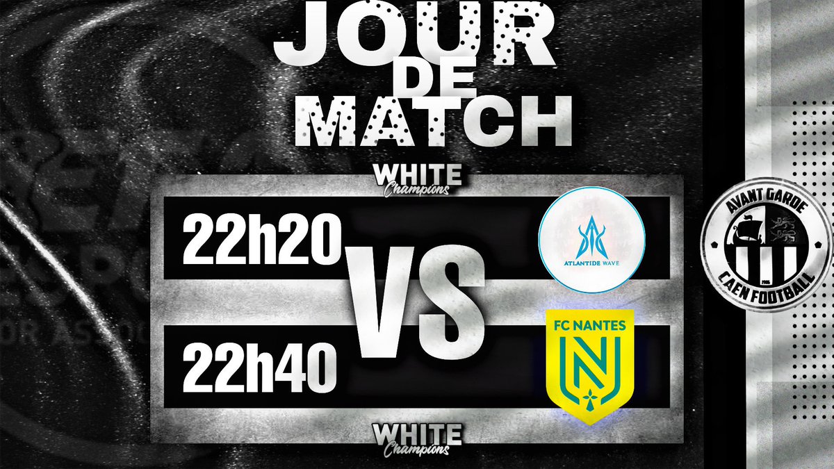 AG Caen by UM (@um_efoot) on Twitter photo Programme session :
EFL White <a href="/eSportFA_FR/">ESPORT FOR ASSOCIATIONS</a>
⏱️ 22h20
🆚 <a href="/AtlantideCP/">Atlantide Wave CP</a>
⏱️ 22h40
🆚 <a href="/FCNantesEfoot/">FC Nantes eFoot</a>
XI du soir ⚽️
#ESPORTFA22 <a href="/UM_eFoot/">AG Caen by UM</a> Programme session :
EFL White <a href="/eSportFA_FR/">ESPORT FOR ASSOCIATIONS</a>
⏱️ 22h20
🆚 <a href="/AtlantideCP/">Atlantide Wave CP</a>
⏱️ 22h40
🆚 <a href="/FCNantesEfoot/">FC Nantes eFoot</a>
XI du soir ⚽️
#ESPORTFA22 <a href="/UM_eFoot/">AG Caen by UM</a>