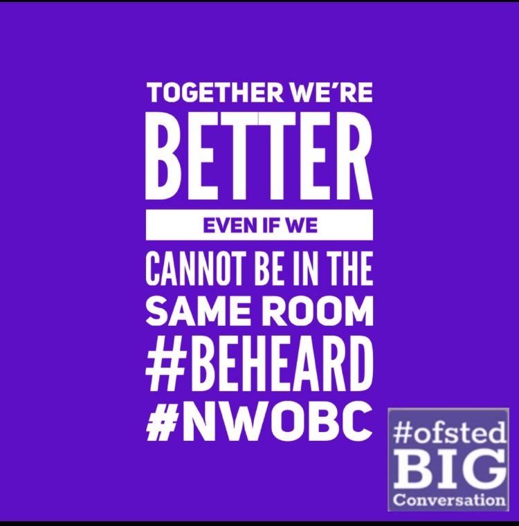 We are stronger together 
Join us and be heard at our next OBC on the 12th March . You can buy your tickets on our website by clicking on this link 
NWOBC.co.uk 
It is even more important now than ever that we stand together and challenge the nonsense with Ofsted.