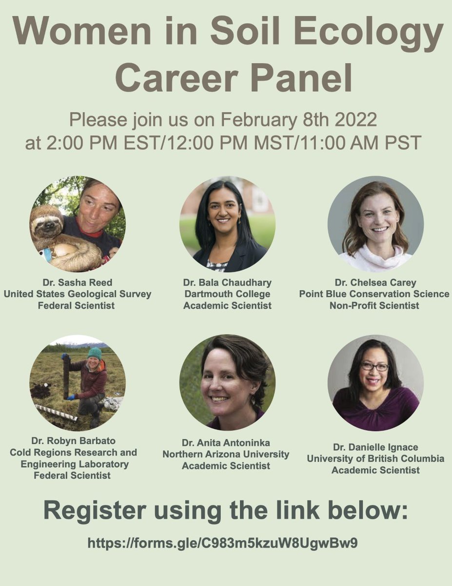 DrDocherty's tweet image. Anyone interested in soil ecology - check out this awesome Women in Soil Ecology panel on Feb 8!