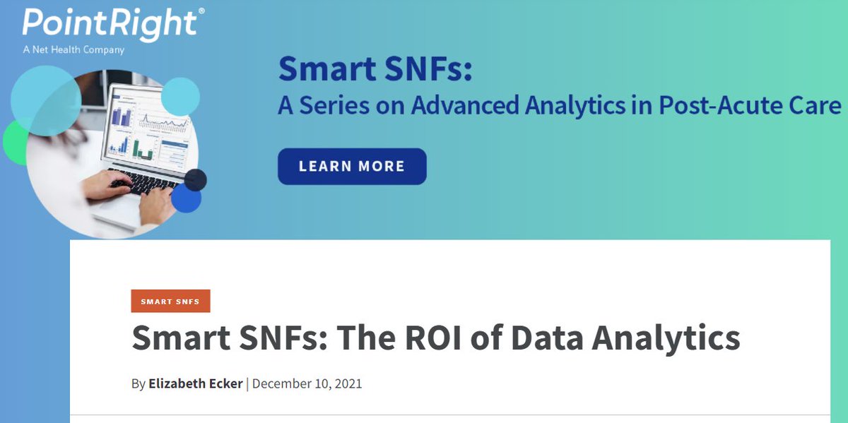 Kevin Keenahan and <a href="/JanineSavage/">Janine Savage</a> break down the different kinds of ROI you can expect from advanced analytics: bit.ly/3KbvbDG | <a href="/pointright/">PointRight | Net Health</a> #SkilledNursing #postacute #healthIT #healthtech #pophealth #seniorcare <a href="/skilled_nursing/">Skilled Nursing News</a>