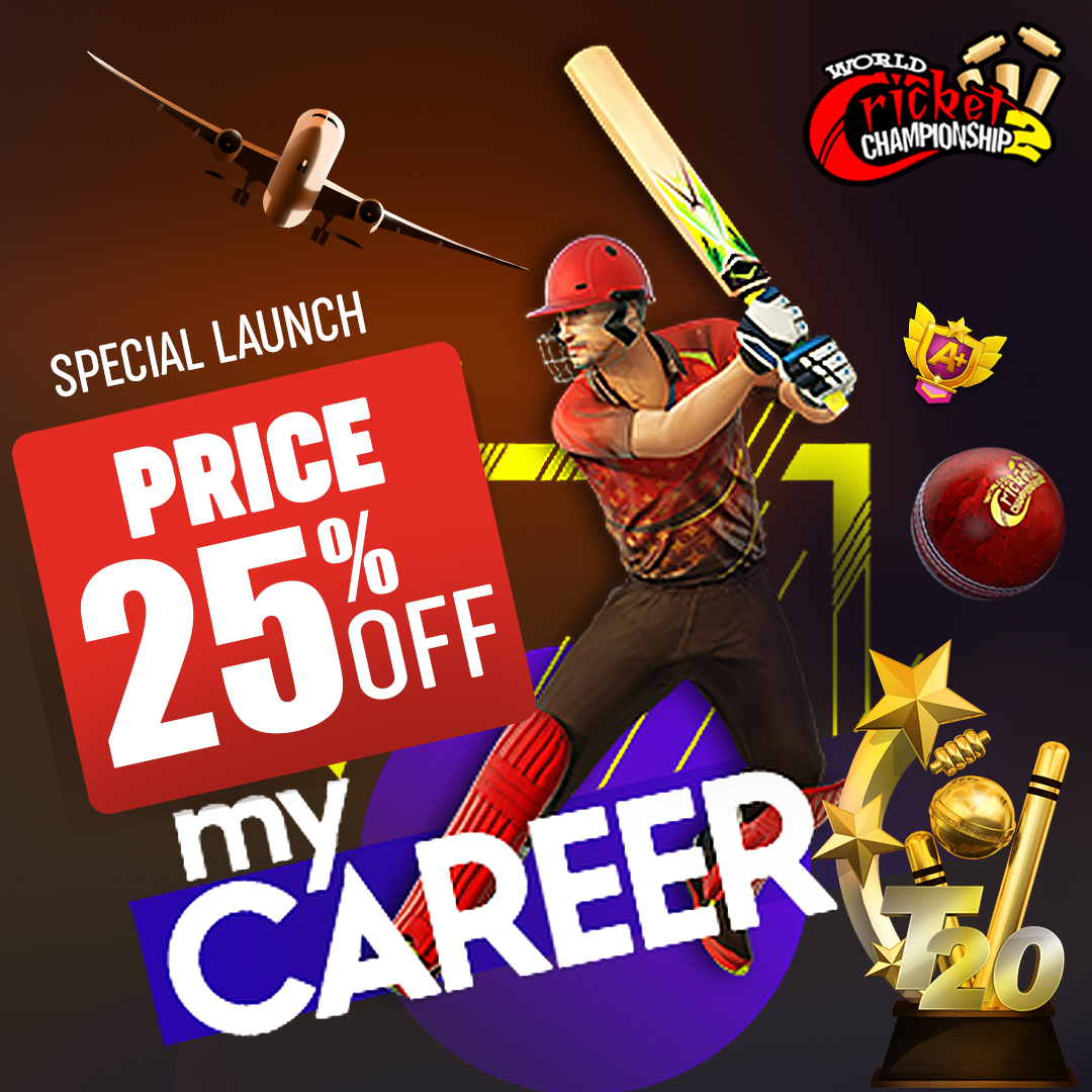 Experience the best of mobile cricket with the new Career Mode.
Available now in World Cricket Championship 2.
#wcc2 #cricket #Nextwavemultimedia #careermode