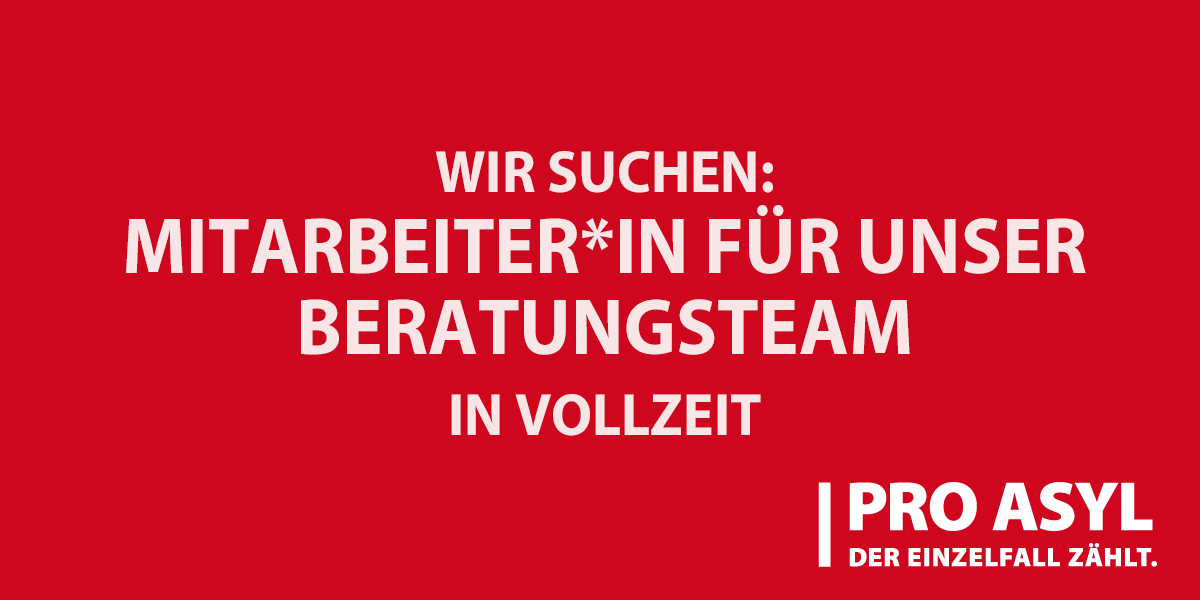 ProAsyl's tweet photo. Unser Beratungsteam braucht Verstärkung! Wenn ihr gute Kenntnisse im Asyl- und Aufenthaltsrecht & Praxiserfahrung in der Einzelfallberatung von Geflüchteten habt, freuen wir uns auf Eure Bewerbung!
https://t.co/TqqgqiDyjA
#goodjobs #jobs4good #jobs #stellenangebot #frankfurt https://t.co/xSVFktP0Qi