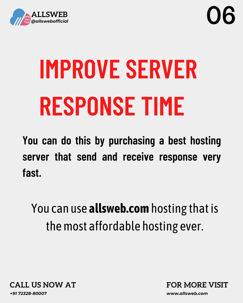 allswebtech's tweet photo. 5 Ways To Speed Up Your Website

Follow us and like us for more.

FOR OFFERS VISIT:
Website: https://t.co/XBs2ftNGpy
Phone: +91 72328 80007

#websitespeed #website #wordpress #digitalmarketing #seo #webdesign #websitedesign #websiteservices #websiteoptimization #websitetips https://t.co/400ifWK95h