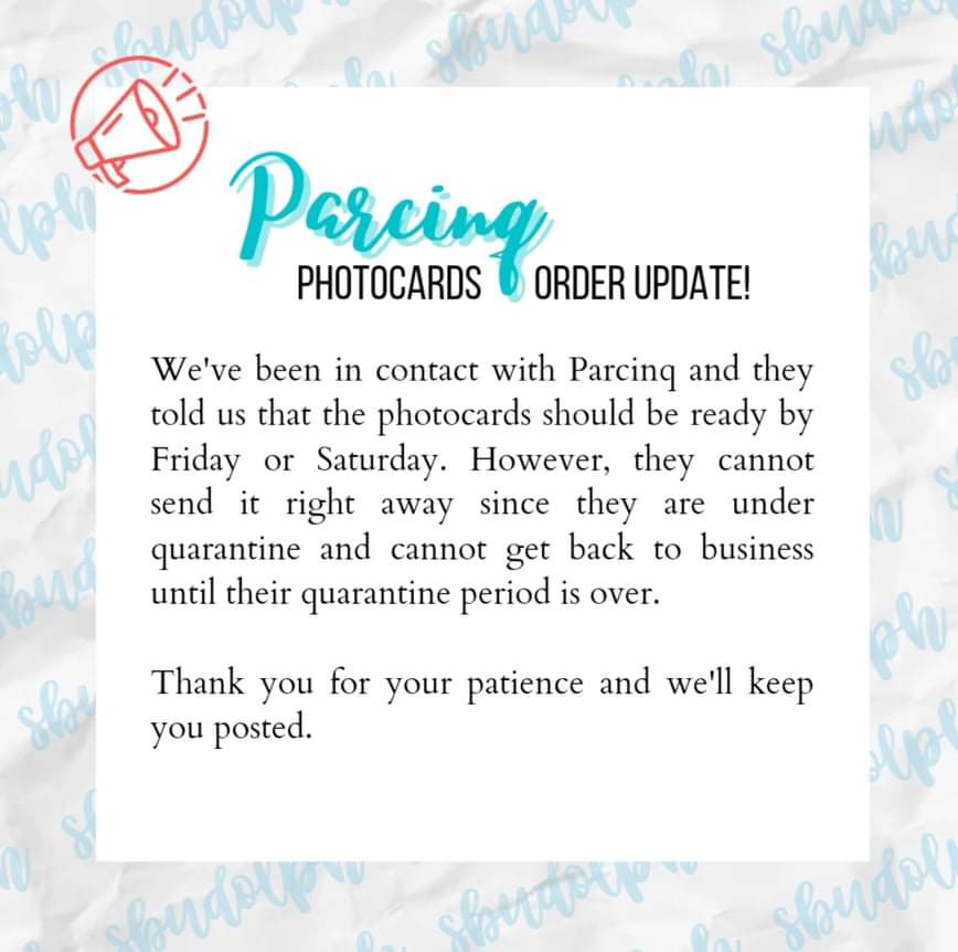 sbudolph's tweet photo. PARCINQ PHOTOCARDS β ORDER UPDATE!
#SBDLUPDATES https://t.co/hGKBaM1k2F