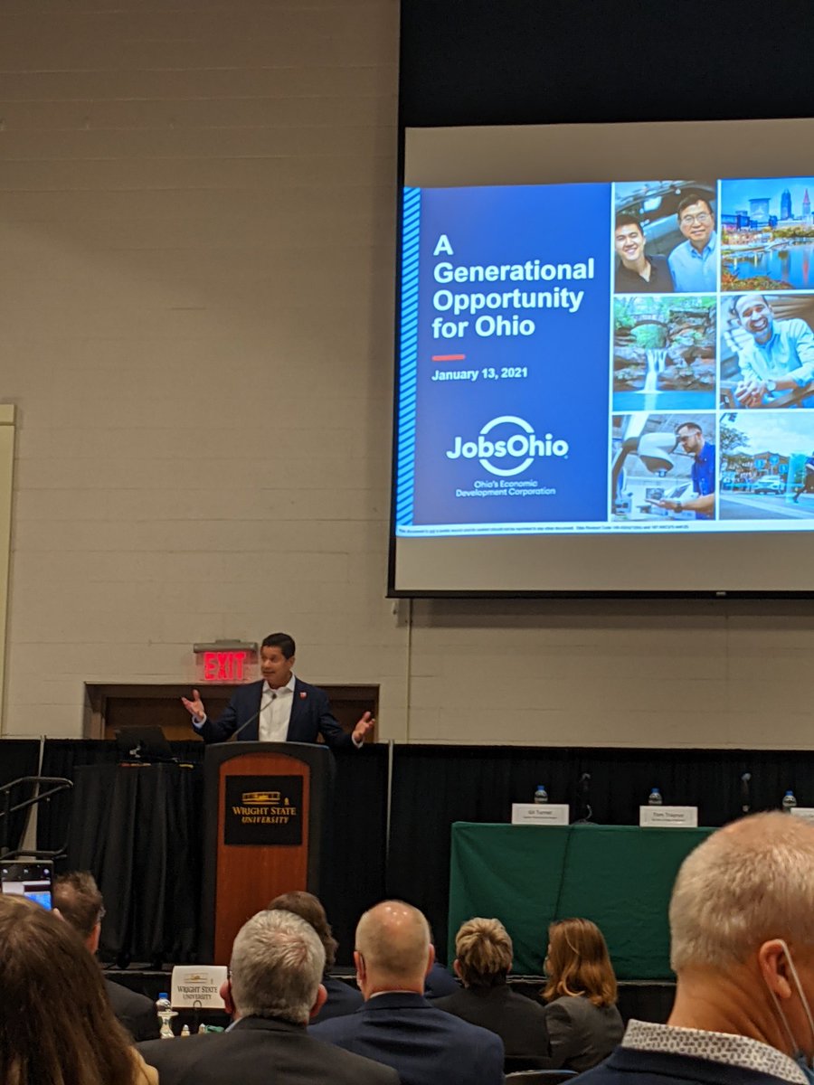 DBJnews's tweet image. .@JobsOhio CEO JP Nauseef giving keynote remarks #DBJEconomicForum