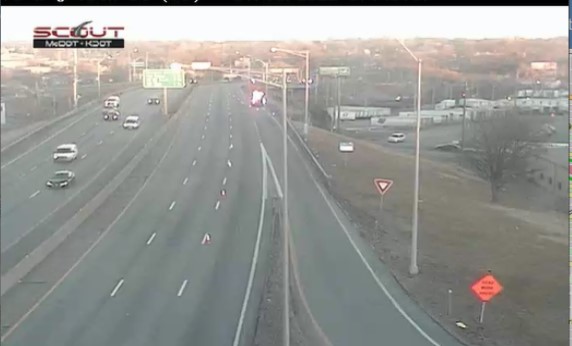 All lanes of WB I-70 are blocked in the Benton Curve. Police say they are investigating a fatal fire at a homeless camp. <a href="/KMBZradio/">98.1 KMBZ Kansas City</a> <a href="/kmbc/">KMBC</a>