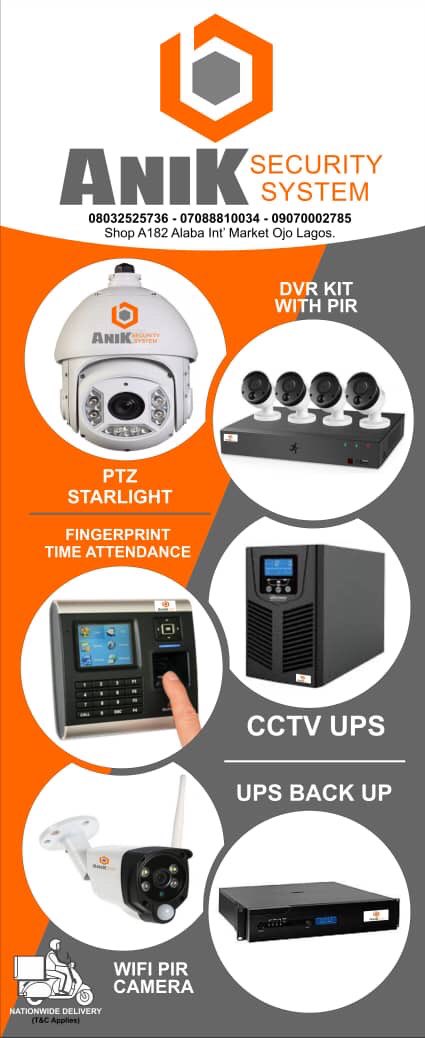 AnikSecurity's tweet photo. @pamilerin We sell and install high quality cctv cameras and accessories 😄

Let’s help you secure your property today!

Head office: 07088810034/08069917642

Lekki Office: 08061597718/09070002785 https://t.co/9p6Ngcg0o2