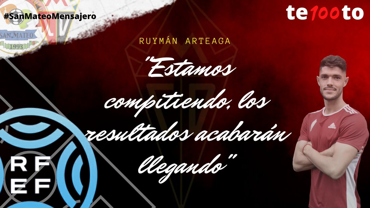 🗣 𝐄𝐍𝐓𝐑𝐄𝐕𝐈𝐒𝐓𝐀 | <a href="/ArteagaRuyman/">Ruymán Arteaga García</a> analiza el momento actual del equipo, justo antes de afrontar el último partido de la primera vuelta 

🌐 Lee sus declaraciones en: cdmensajero.es/2022/01/13/ruy…

#SanMateoMensajero #te100to
