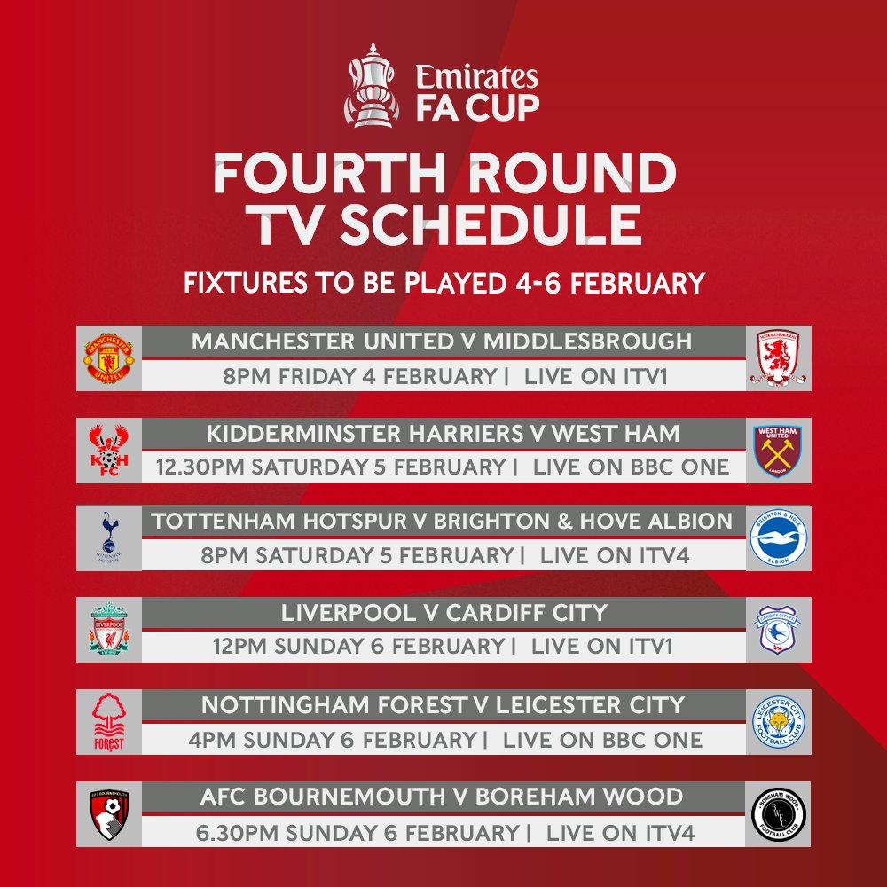 fa cup fixtures on tv