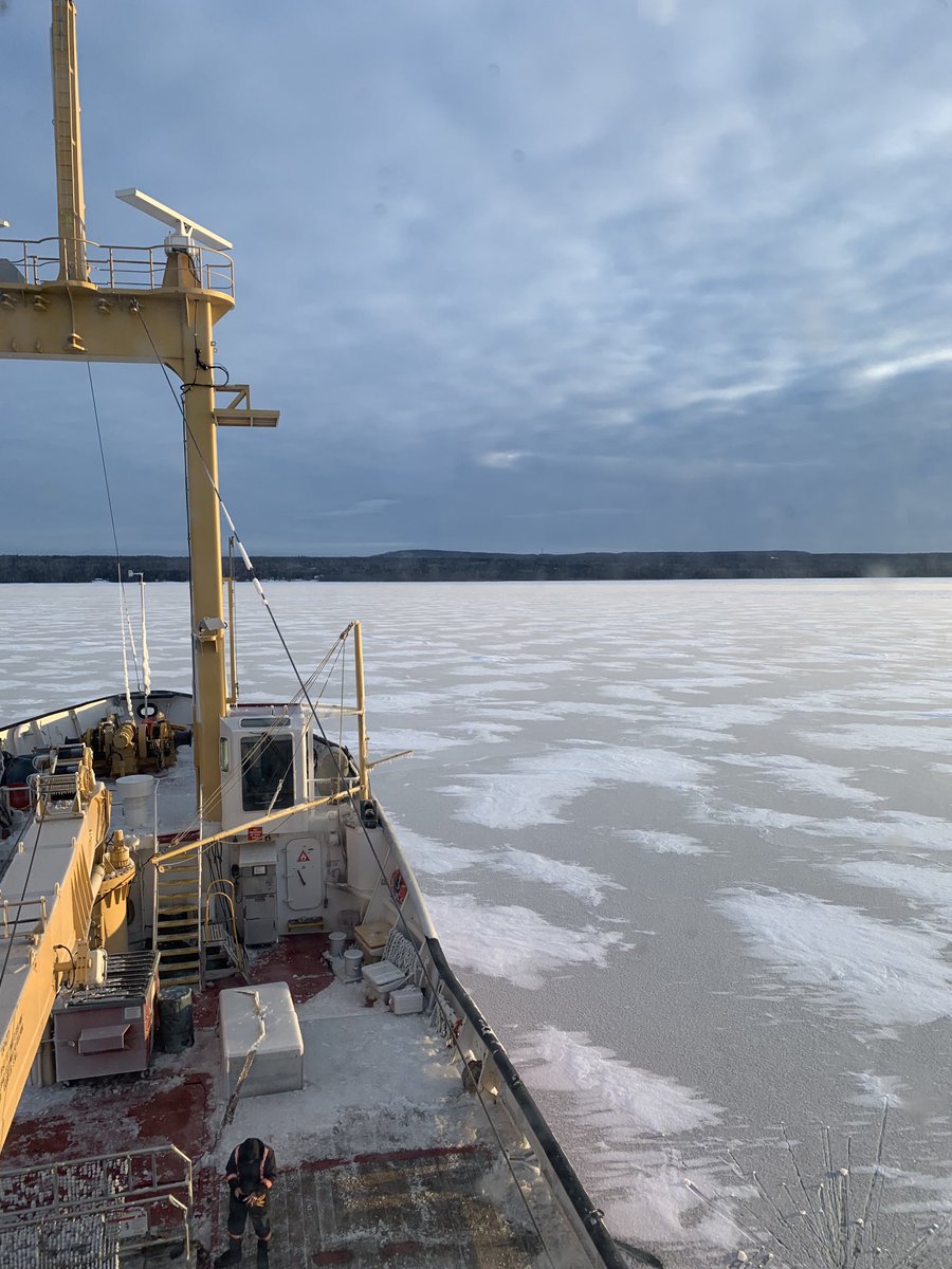 The view from my office today- Jan. 13 - breaking ice in the St. Mary’s River.