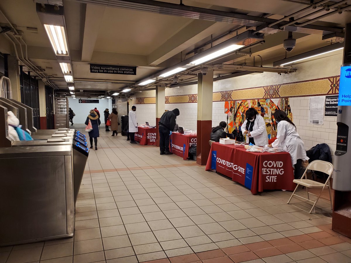 Covid testing available at Dekalb Av Subway Station (B/Q/R) - north end of station, no line this am <a href="/NYCTSubway/">NYCT Subway</a> <a href="/MTA/">MTA</a>