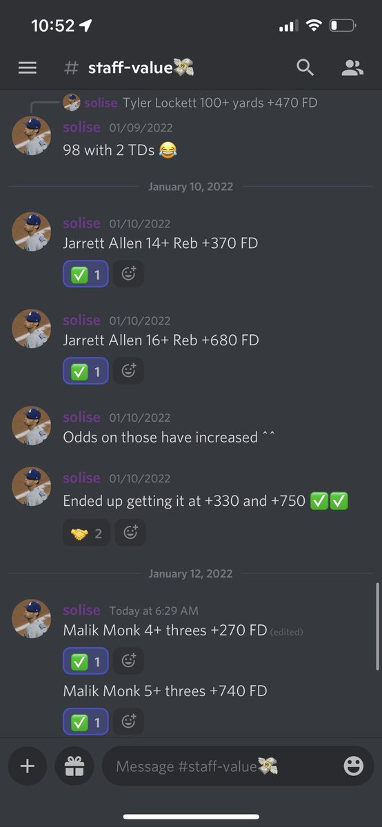 nottomselleck's tweet photo. It’s been a good week to be in the FREE discord. #sportsbets #SportsGambling #FanDuel #DraftKings 
.
.
Link is in the Bio 🤝 https://t.co/HEH5cYMuOT