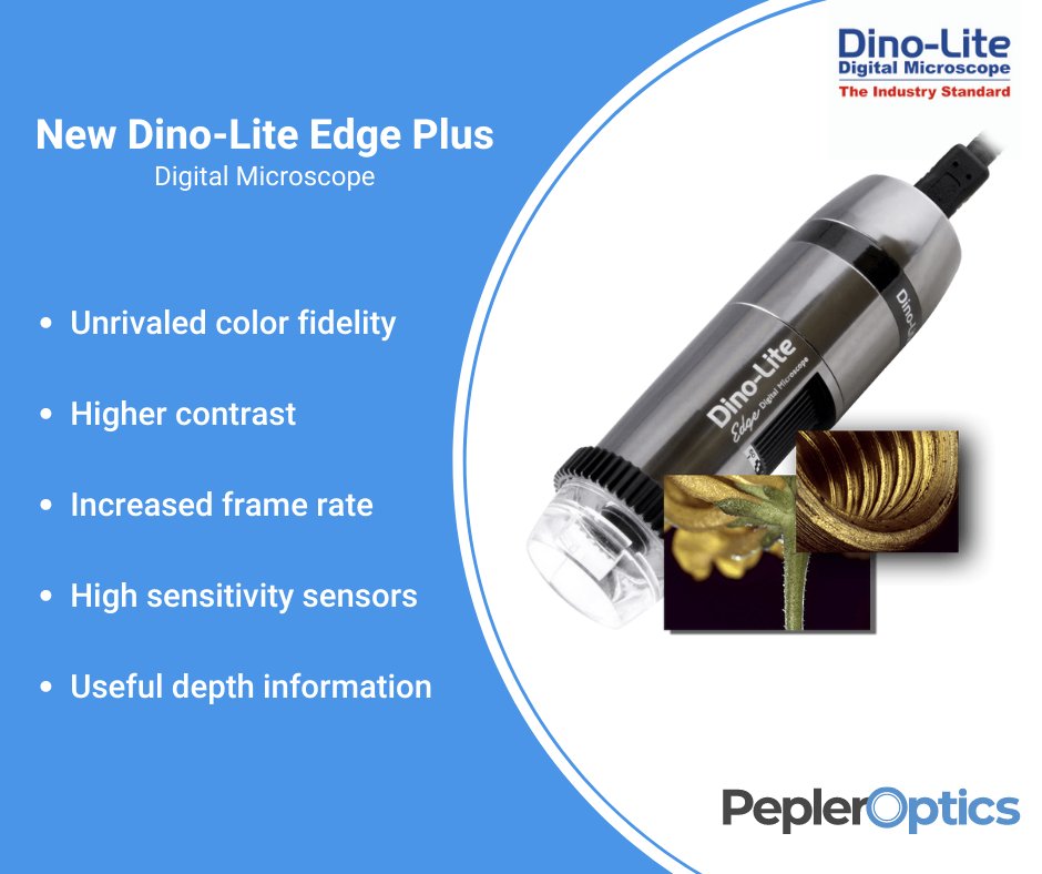PeplerOptics's tweet photo. New Dino-Lite Edge PLUS Digital Microscopes available now.🔬 Raising standards in image quality and performance of hand held digital microscopes. Check out the series on https://t.co/7YxTfoV6lE
#dinolite #digitalmicroscopes https://t.co/ABWOIZ2z61