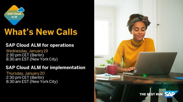 There’s still time to register 🗓️ – don’t miss the What’s New Calls! Learn about the latest functionality with SAP #CloudALM. Register now. bit.ly/3KbCR8Y