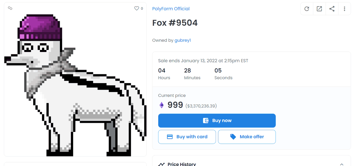 MoneyBossYT's tweet photo. @kale_abe Probably nothing... @polyfarmnft 

(AKA. Anyone can list for stupid crazy prices 🤣) https://t.co/aWVZu9J4ak