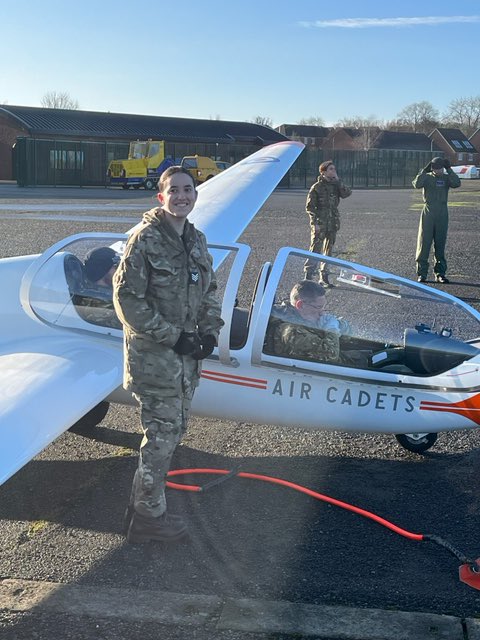 Fantastic to see cadet gliding taking off again (literally!) at 615 VGS, RAF Kenley. Pictured in cockpit - Cpl Teddy Butler of 2243 (Basildon) Sqn - first cadet sortie in nearly 8 years at 615 on 09 JAN 22 <a href="/RegComdtLASER/">RC LASER</a> <a href="/katherinealee/">Katy Lee MBE ✈️</a> <a href="/EssexWingATC/">Essex Wing ATC</a> @OC_EssexWg <a href="/2243Sqn/">2243 (Basildon) Sqn</a>