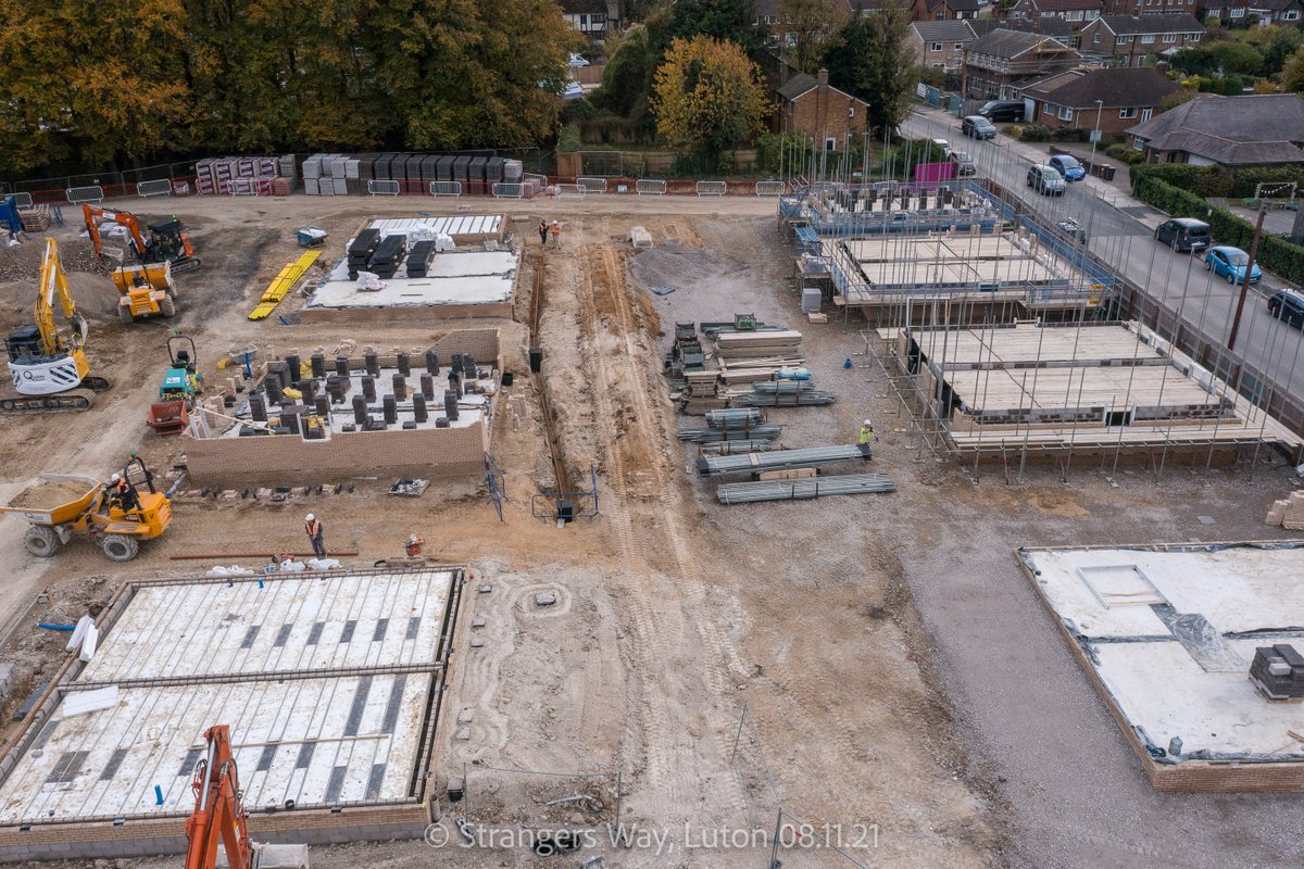 Groundworks are continuing apace at Strangers Way, Luton where we are building 48 houses for Foxhall Homes, the private property development arm of Luton Borough Council. The end units will comprise a mixture of private sale, and affordable rent houses.