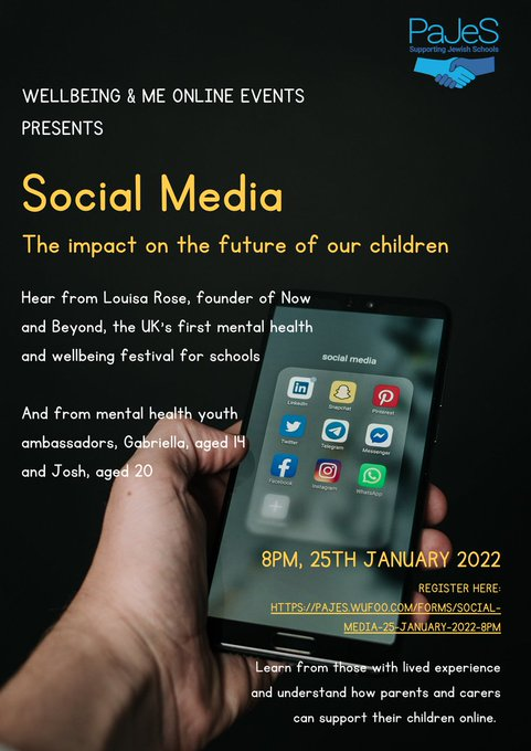 Pajesthinktank's tweet photo. .@Pajesthinktank invites everyone to an important  evening discussing the impact of social media on young people @lounicolerose the founder of Now &amp; Beyond  will be joined by Gabriella, 14 &amp; Joshua, 20 who will share their own experiences. To sign up https://t.co/EZOE3swEs6 https://t.co/hKnthVaCUa
