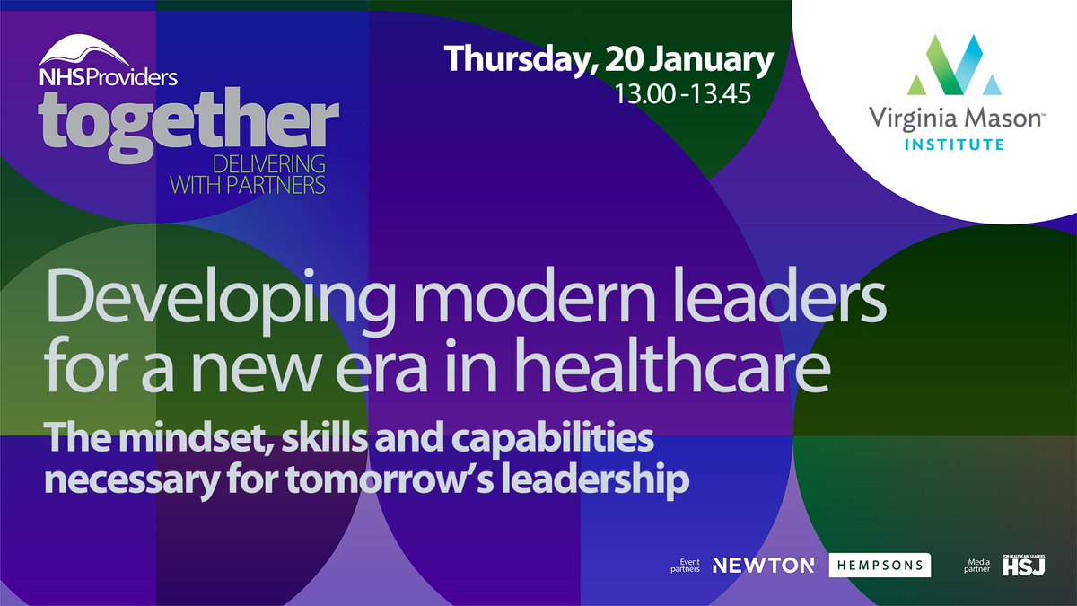 NHSProviders's tweet photo. Developing modern leaders for a new era in healthcare: The mindset, skills and capabilities necessary for tomorrow’s leadership 👩🏾⚕️ #NHSP21
Join us on 20 Jan for our Delivering with Partners webinar alongside the @VM_institute
Book your free place ⬇
https://t.co/O1hajFv552 https://t.co/17xsQNKSVb