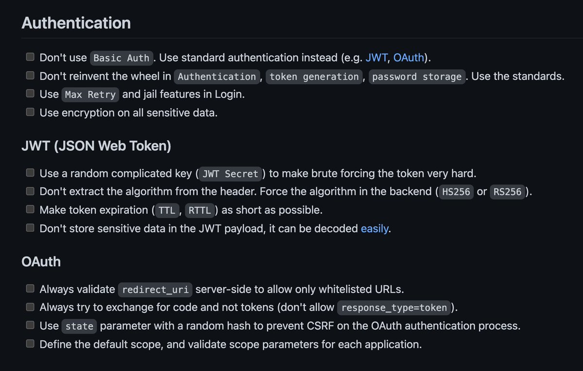 0xAsm0d3us's tweet image. API Security Checklist: Checklist of the most important security countermeasures when designing, testing, and releasing your API.
github.com/shieldfy/API-S…
#cybersecurity #api #hacking #bughunting