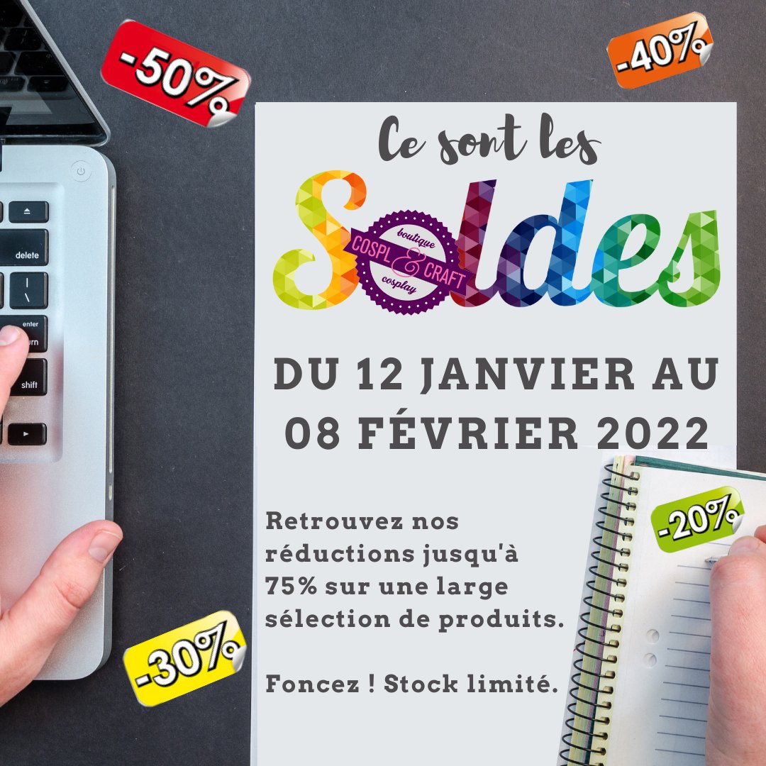 Au cas ou vous auriez raté le lancement... 😉
     #Soldes #Discount #Cosplay #Craft #CosplayCraft #EVAfoam #Worbla #Plastidip #Foamclay #Flexipaint #Cosplaystuff