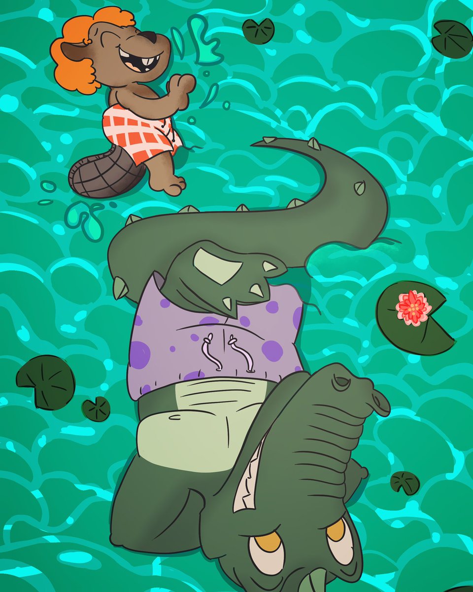 doodlepeepers1's tweet image. Chunk and Rocky swimming time!! #originalcharacters #originalcharactersart #cartoonbeaver #cartoonalligator #cartoonart #ArtistOnTwitter