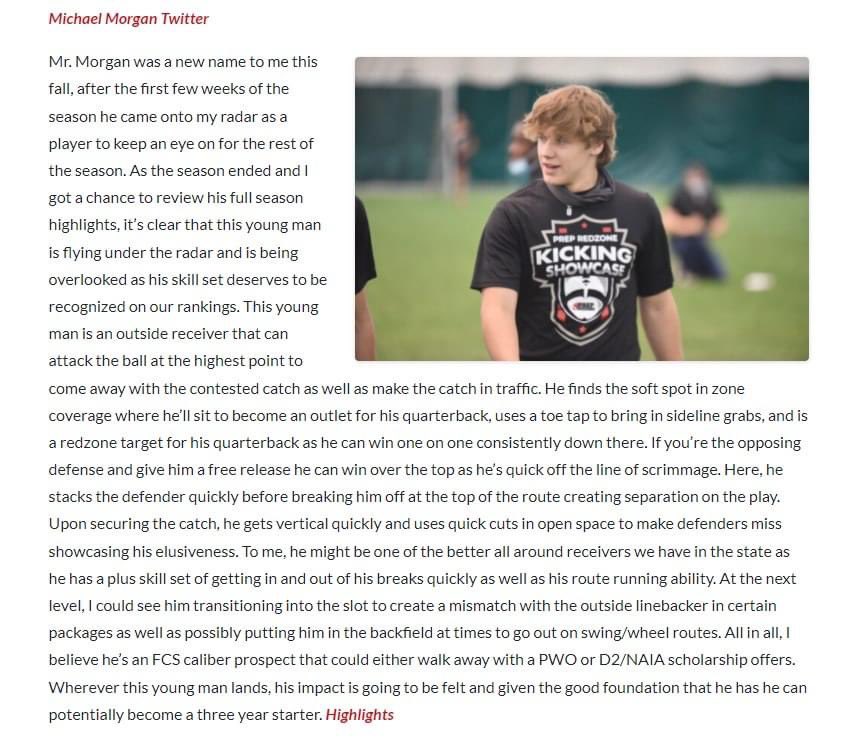 CMayer275's tweet photo. So incredibly proud of @mmorgan784! 

If anyone knows some college coaches or somewhere you think Michael will be utilized, please forward this on. He is going to do great things no matter where he ends up 💖 @CoachKunz59 @ThrowItDeep @DeepDishFB @EDGYTIM @BengalFB https://t.co/xmvgG12sbY