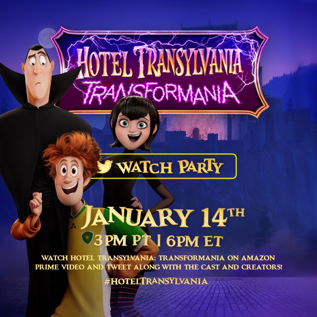 AsherBlinkoff's tweet photo. We can't start the party without our honored guests! Meet us here this Friday for the official #HotelTransylvania: Transformania Twitter Watch Party. You never know who will check-in. 😉 https://t.co/T5bDcnPqzN