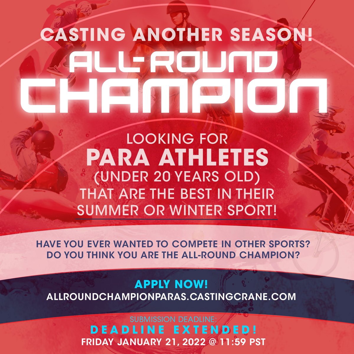 <a href="/ParasportNB/">Parasport NB</a> Happy New Year Parasport NB! All-Round Champion (byutv.org/arc) currently has a great opportunity for youth para-athletes of all sports. Do you know of anyone who might be interested? The deadline to apply is coming up soon :)