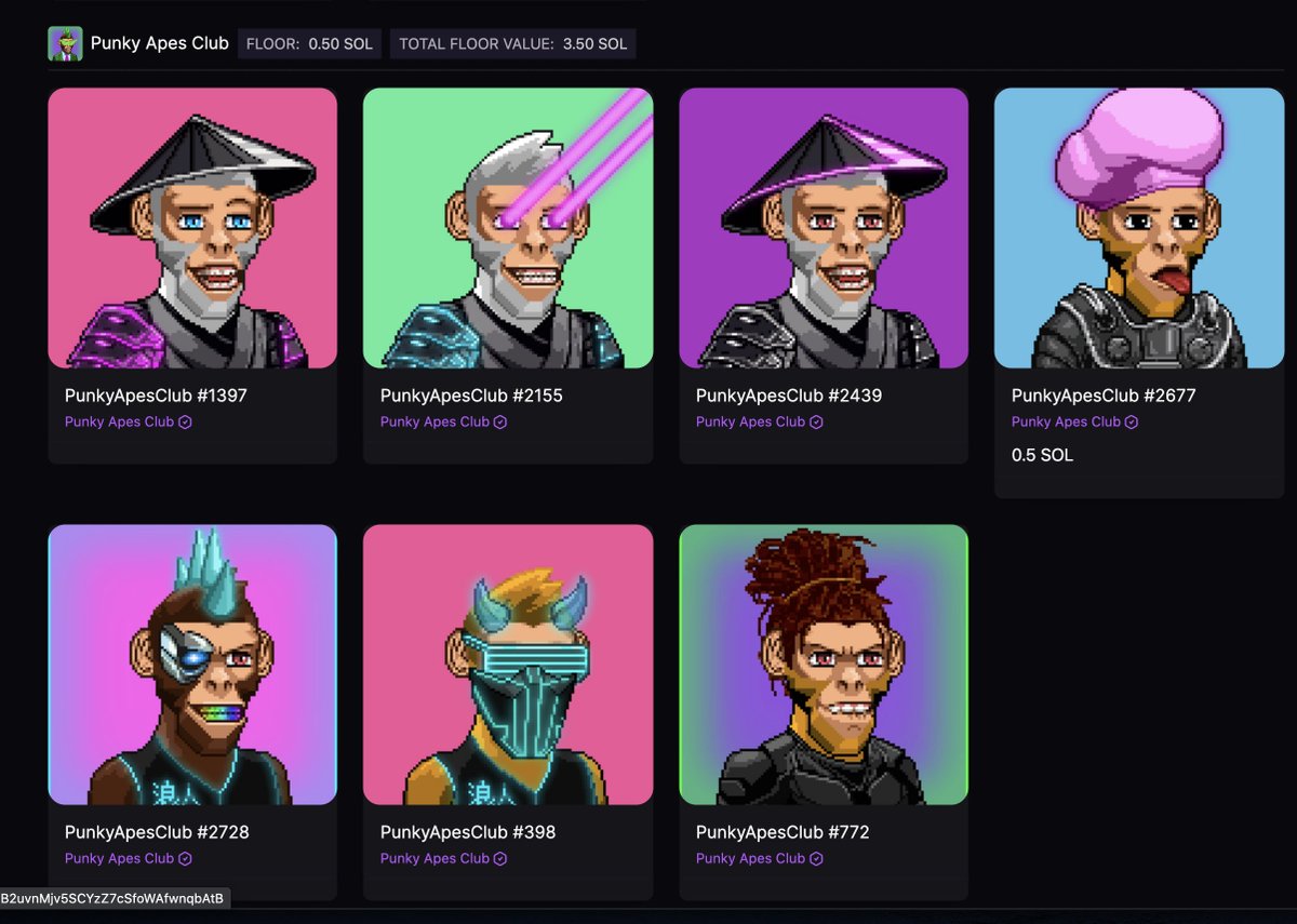 droloveseth's tweet photo. 🚨 DO NOT SLEEP ON @punkyapesclub 
~ SECONDARY PLAY SUPER UNDERVALUED!
~DEVS CONTINUE DELIVERING ON TIME!
~ TOKEN ON RAYDIUM SWAP DROPS DAILY!
~ STAKING ON ITS WAY
~3D SANDBOX NFT'S
+ These are just a few of the things planned! 
+ Floor Price .5 (not priced out)
DYOR PUFF PUFF https://t.co/MPQjPWOW4T