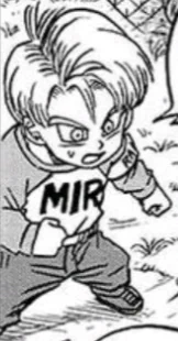 DEATH BATTLE! Kid Trunks who is canonically 14 in this image like Jesus Christ Toriyama age these characters naturally or at least have them play a cool part in the story VS Green 