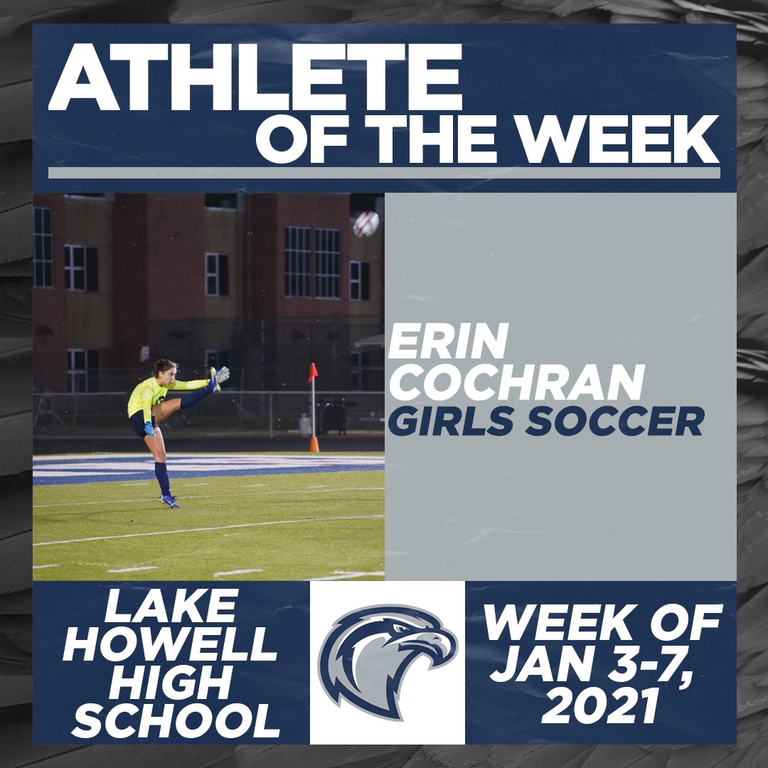We have two Athletes of the week coming back from break! First up is Erin Cochran. Erin posted a shutout last week along with 14 Saves and only one goal allowed in her two matches last week. Erin lead her team to a 2-0 record. Great Job following the #Blueprintforsuccess Erin!
