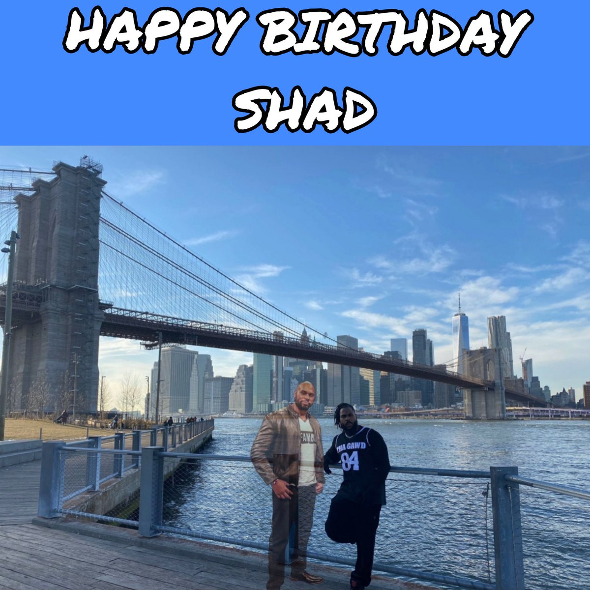 Jtg1284's tweet photo. Shad always wanted a Cryme Tyme photo shoot by the Brooklyn Bridge,  Happy Birthday Bro. #crymetyme4life #crymetyme #happybirthday https://t.co/YY9VGqFMQD