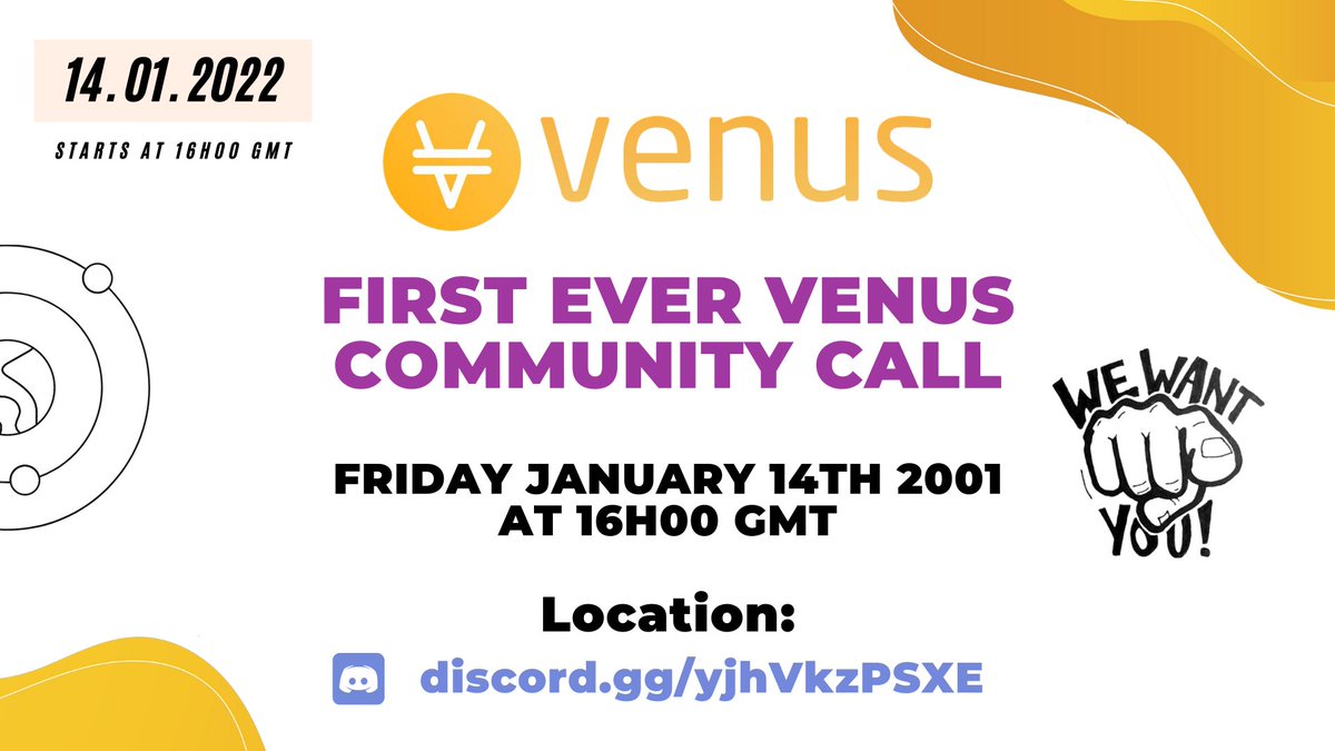 VenusProtocol's tweet photo. Good Morning Venus Family! Just a small reminder that our community call is Tomorrow! Please join us! 

$XVS $VAI #DeFi @BinanceChain @binance 

https://t.co/e8jZSZTQCo https://t.co/MC3VbYpB7L