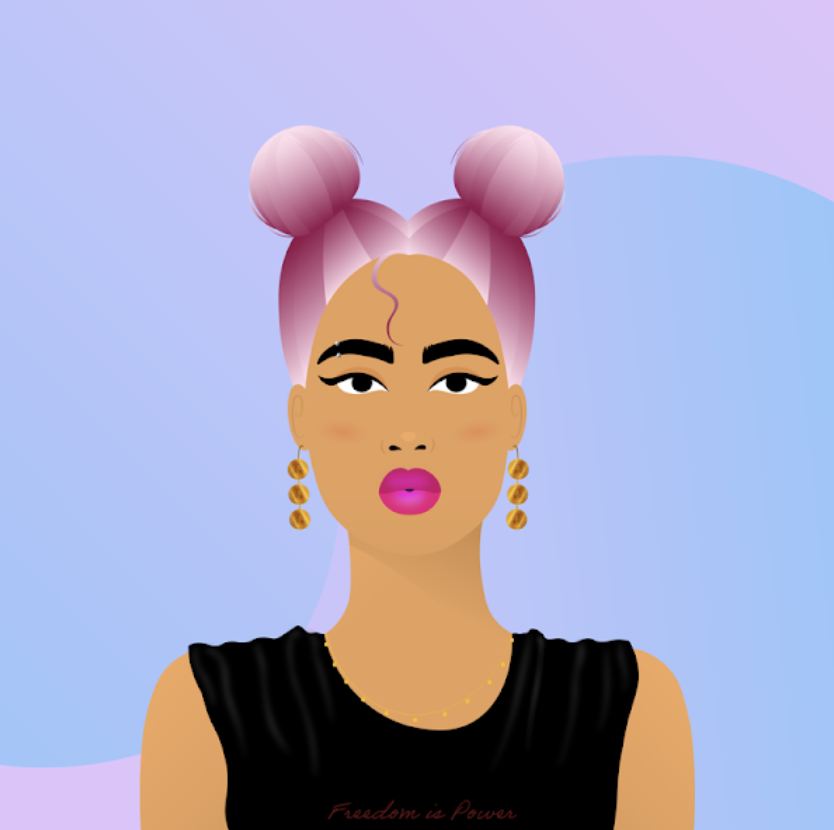 punk9059's tweet photo. Switched the PFP to this @worldofwomennft for a day cause she reminds me of Punk 642!  Pretty similar vibes, right?  Since selling 642 I've been building a collection of pink hair NFTs.

(Also I'm super bullish WoW) https://t.co/Zx3fTl7rWN