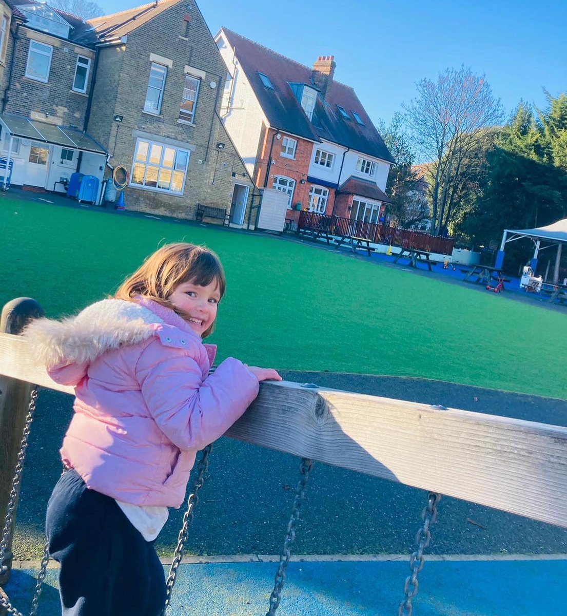 falconsschoolf1's tweet photo. The nursery children are making the most of the winter sunshine this afternoon. After a very misty morning, the sun has certainly got his hat on ☀️⚓️ https://t.co/Tr9DxVNgKT