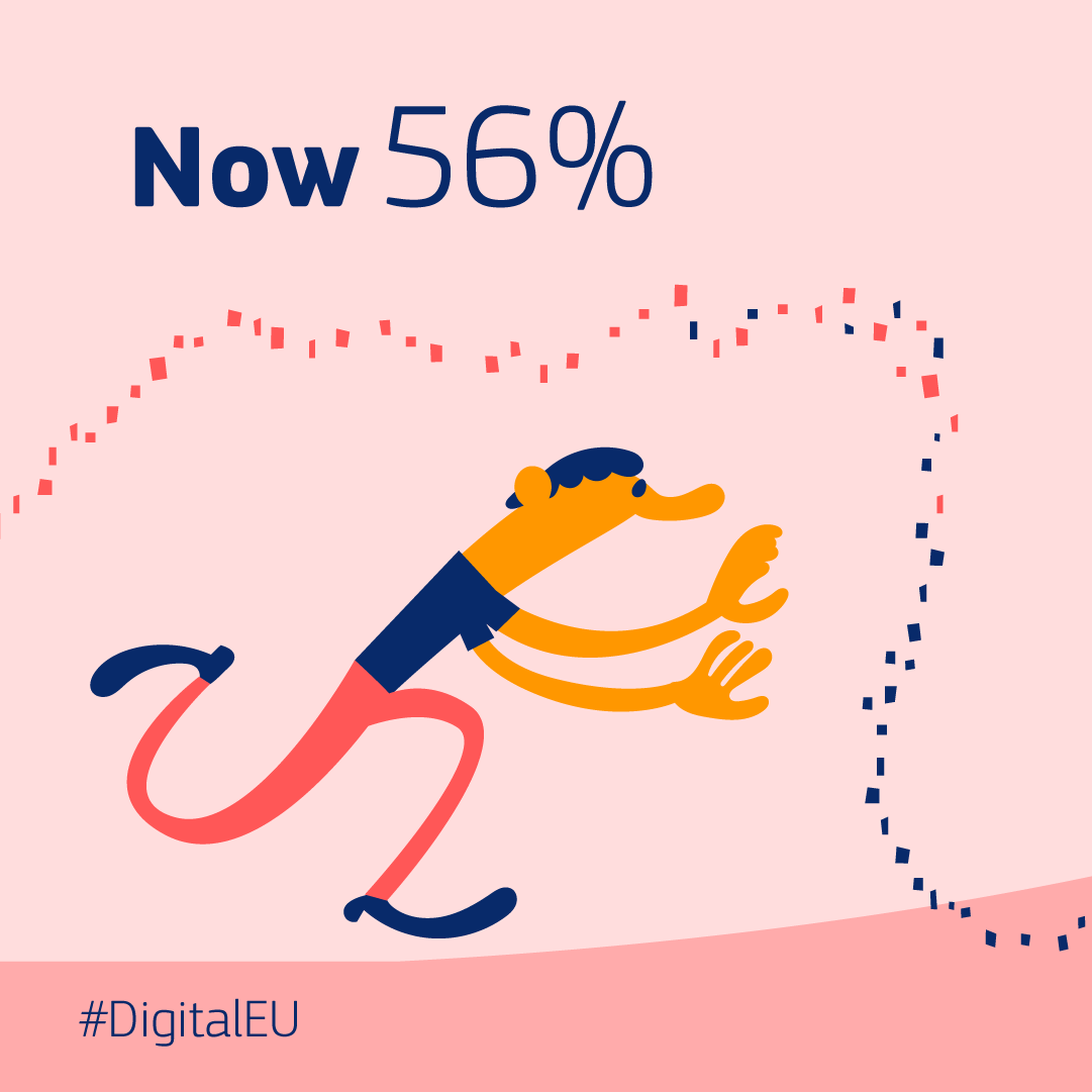 DigitalEU's tweet photo. #DigitalDecade target 4⃣

💻 ALL Europeans need digital skills to study, work, communicate, find public services &amp; access trustworthy information. 

🎯 By 2030, the goal is to narrow the digital skills gap among adults by almost 30%.

Read more 👇
