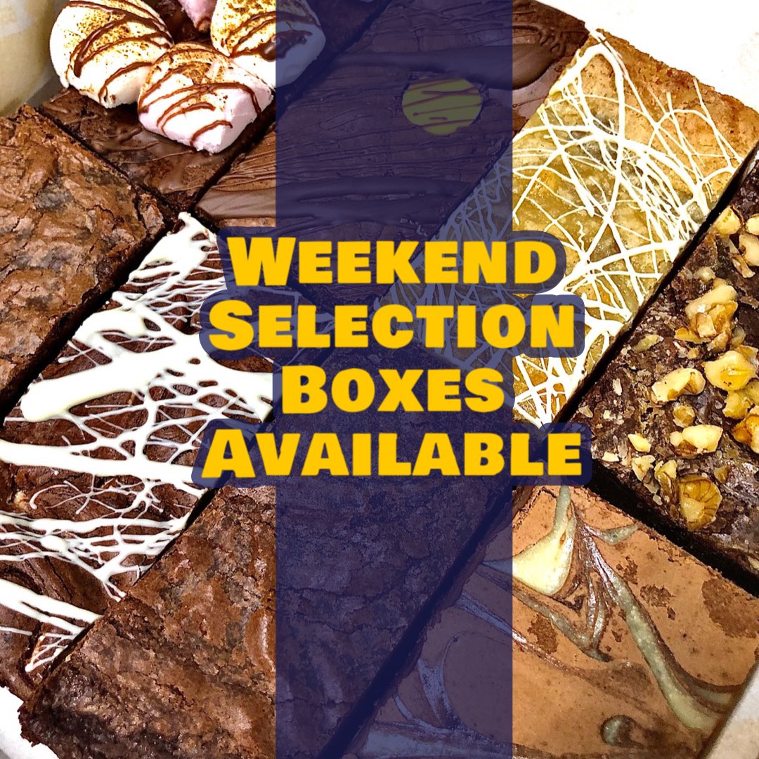 RelishCoCardiff's tweet photo. We have a limited number of our mixed Brownie &amp; Blondie selection boxes available for this weekend. Boxes are £16 for collection. Handful of delivery slots available also! Message us quick to secure one! #cardiffbrownies #relishco #relishbrownies https://t.co/J3gldyreeK