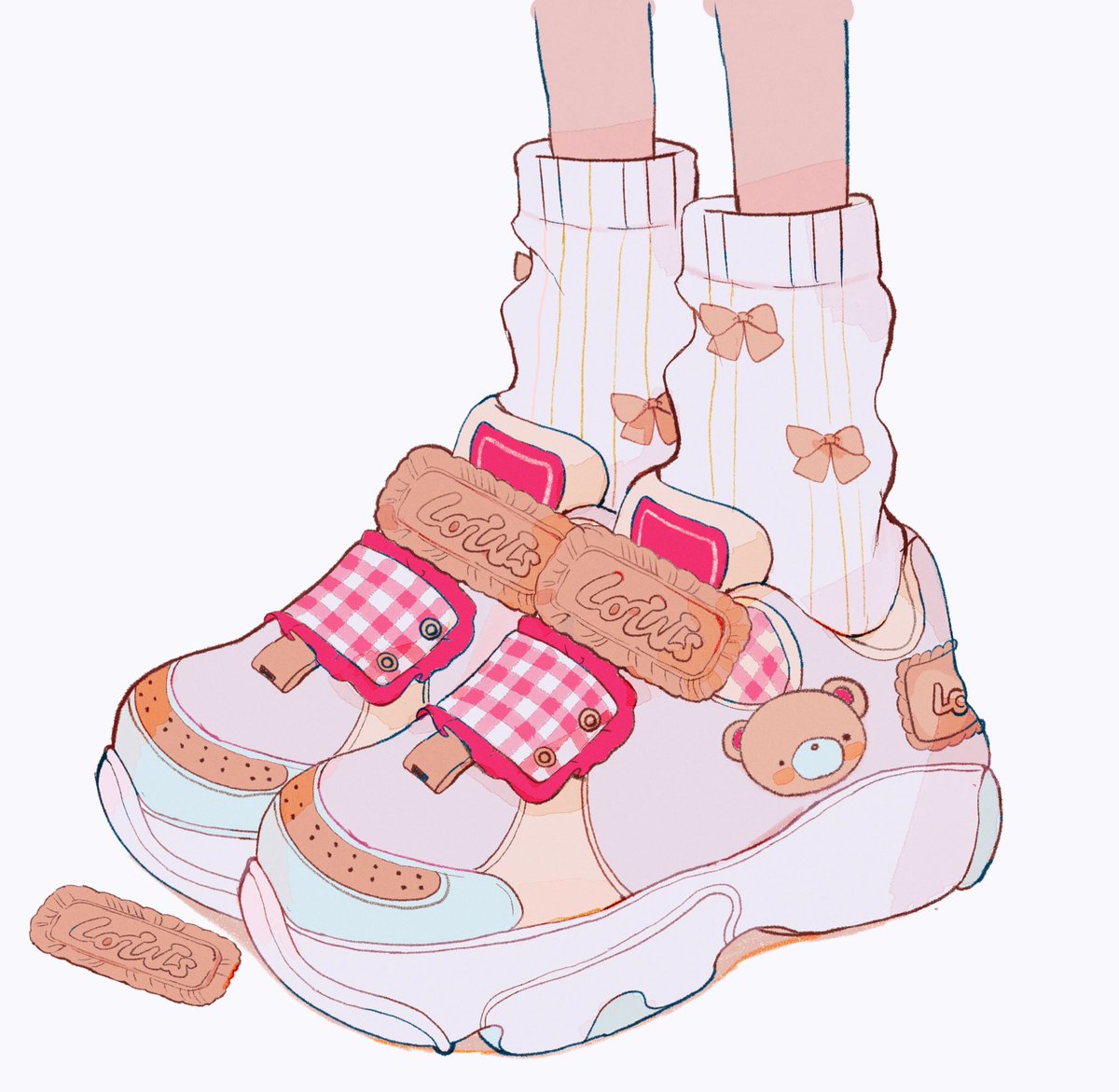 「🍪💛💗pop sneakers💗💛🍪 」|ペパーミントのイラスト