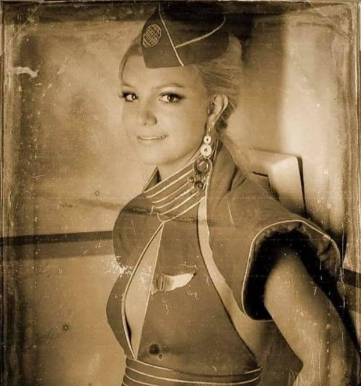 This is my Great Grandmother in 1914. She was one of the first female flight attendants for the United States first scheduled commercial airline flight on January 1st of 1914.