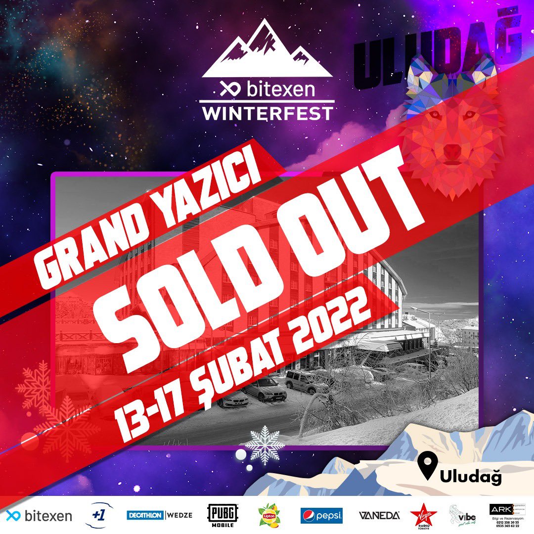 ArkWinterfest's tweet photo. En iyi gençlik festivalinde biletler tükeniyor, hemen yerini ayırt rezervasyonu yaptır ! 
İletişim ve detaylı bilgi için:
WhatsApp iletişim: 0 (535) 365 62 22
Websitesi Link: 
https://t.co/pvREYgSdsM 

#BitexenWinterfest2022 #Winterfest2022 #ArkWinterfest #BitexenWinterfest https://t.co/p8PiS93RNZ