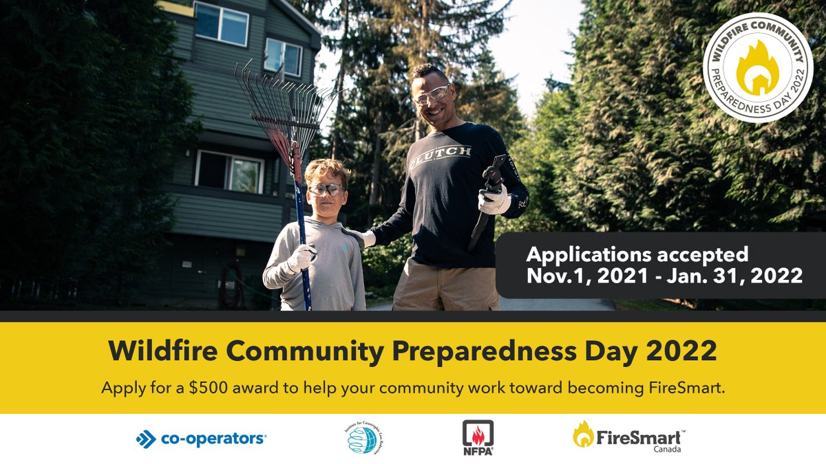 Love your neighbourhood? Apply today for a $500 #WildfirePrepDay award to help #FireSmart your community! Share a project that will help your #community become more #FireSmart. The application deadline is Jan 31. theco-op.ca/3zNYs2x