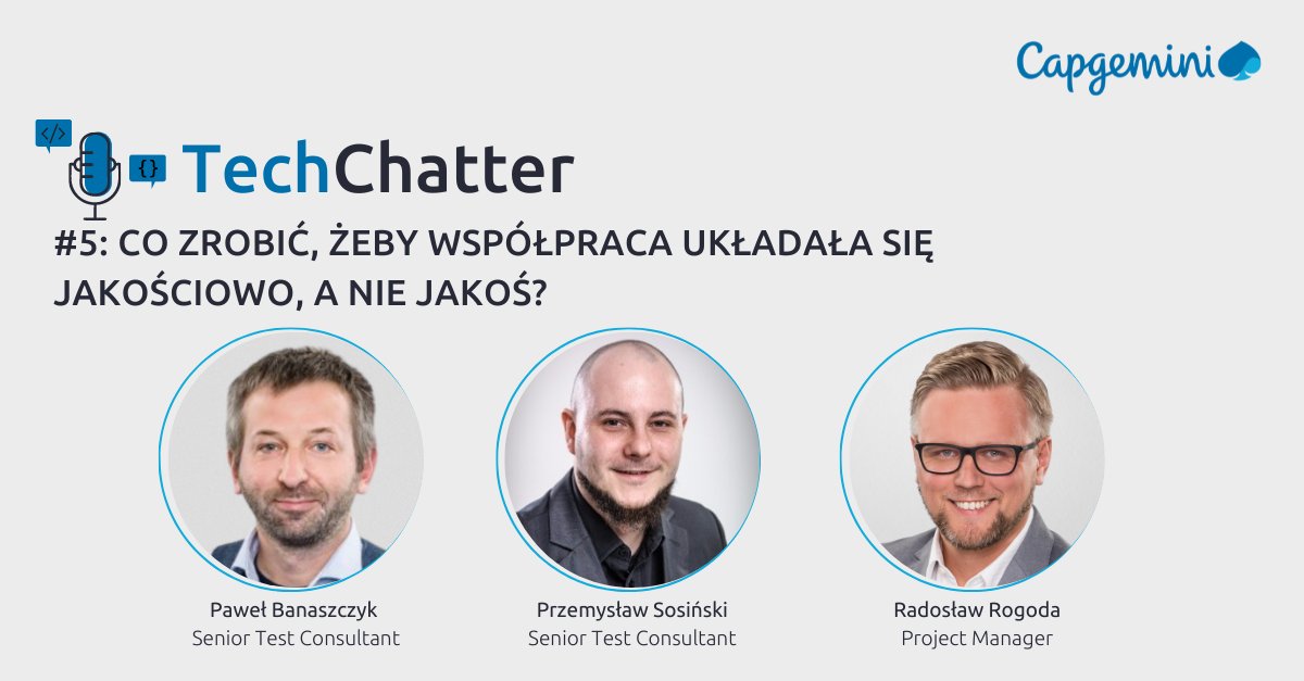 CapgeminiPl's tweet image. #Podcast #TechChatter
Co zrobić, żeby współpraca układała się jakościowo, a nie jakoś? O pracy zdalnej i komunikacji w branży #IT opowiadają nasi eksperci – Paweł, Przemek i Radek – prosto z #HomeOffice.
spoti.fi/3Fjrp7D