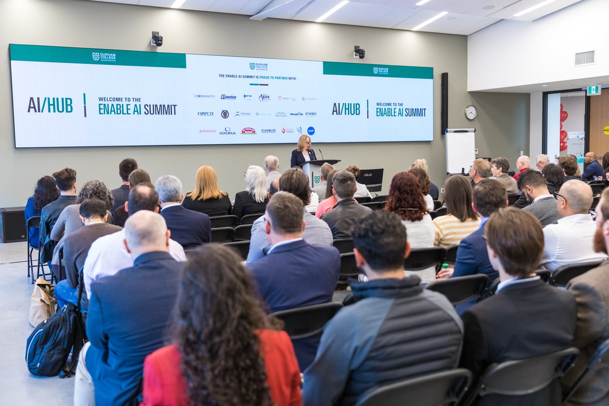 TheAIHub's tweet photo. #TBT to when @durhamcollege's #TheAIHub hosted its first Enable AI Summit in 2019, where hands-on workshops and a fantastic keynote by
@TajyMany were the core of the day.
Have you marked your calendars for #EnableAIDC Summit 2022 on June 9-10?
#LeadingTheWay #collegeinnovation https://t.co/S9zIX20MHI