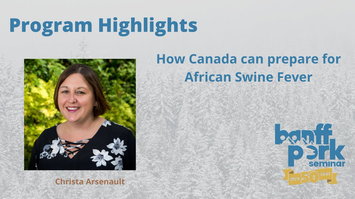 BanffPork's tweet photo. ASF continues to threaten the industry globally. Christa Arsenault with Canada's NFAHW council is presenting the next plenary session - "Successful strategies used to prepare for African Swine Fever in Canada."
#BanffPork Seminar 2022 #ASF #BPS50 https://t.co/XnGWfDKVwi