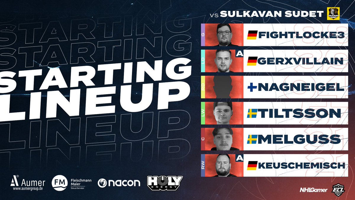 🦖 vs 🐺

One Change in our lineup: <a href="/Fightlocke3/">Christian Schubert</a> replaces <a href="/DiMatteo7070/">Matteo</a>. Time to bounce back 💥

🆚 <a href="/SudetEASHL/">Sulkavan Sudet EASHL</a> 
🕘 21:00CET
📺 twitch.tv/norexgamingtv 
🎙 <a href="/kandykills1/">kandykills</a> 

#thisisnorex #guesswhosback #NHL22 #esports #kouvolanlakritsi #MukanaWilhelm #xbil <a href="/NHLGamerCOM/">NHLGamer</a>