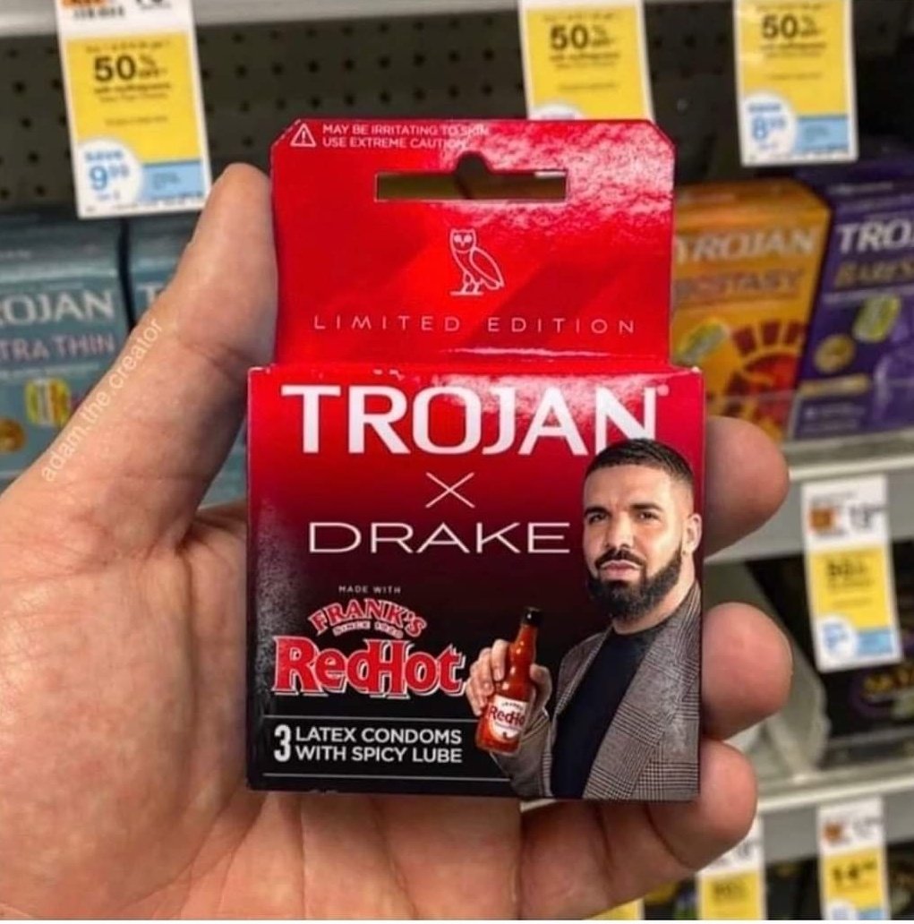 The meme lords are fast.😂 #drake #trojan, image size:1021x1032