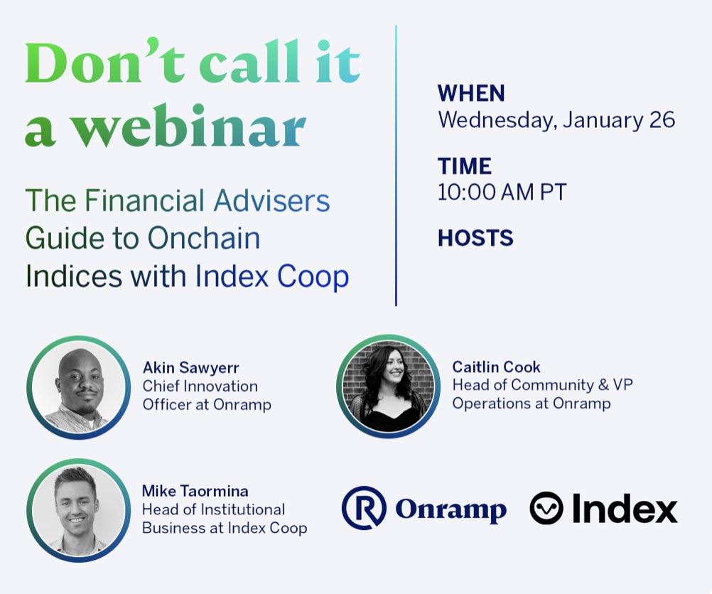 ⁦@Onrampinvest⁩ x ⁦<a href="/indexcoop/">Index Coop</a>⁩ what else is there to say?

Register here: us06web.zoom.us/webinar/regist…